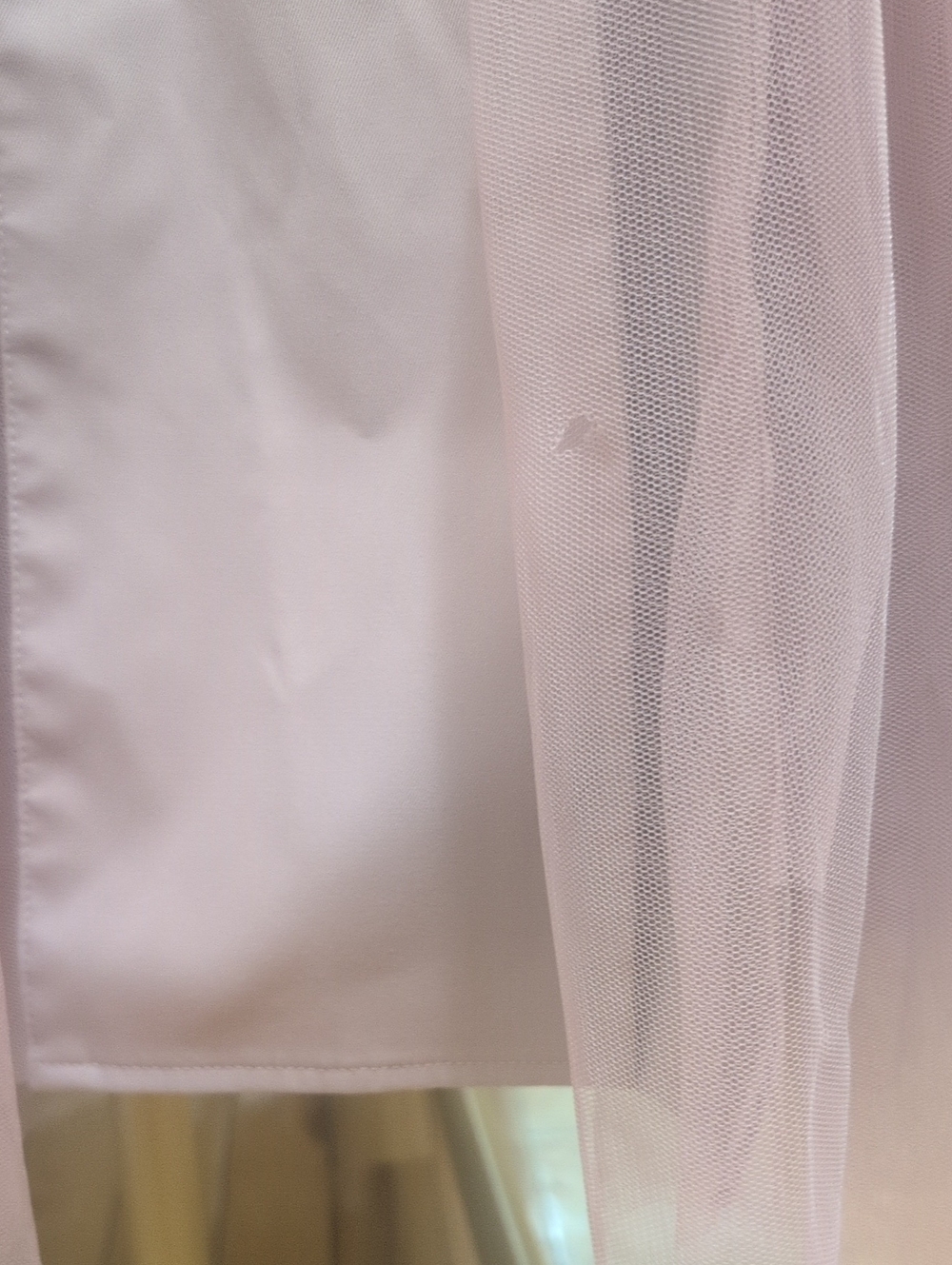 Anthropologie Womens Blush Pink Trench Coat Tulle Pleated Detail Size Small Flaw - Picture 14 of 14